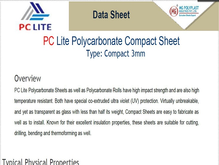 MG Polyplast Solid_3 MM Data Sheet